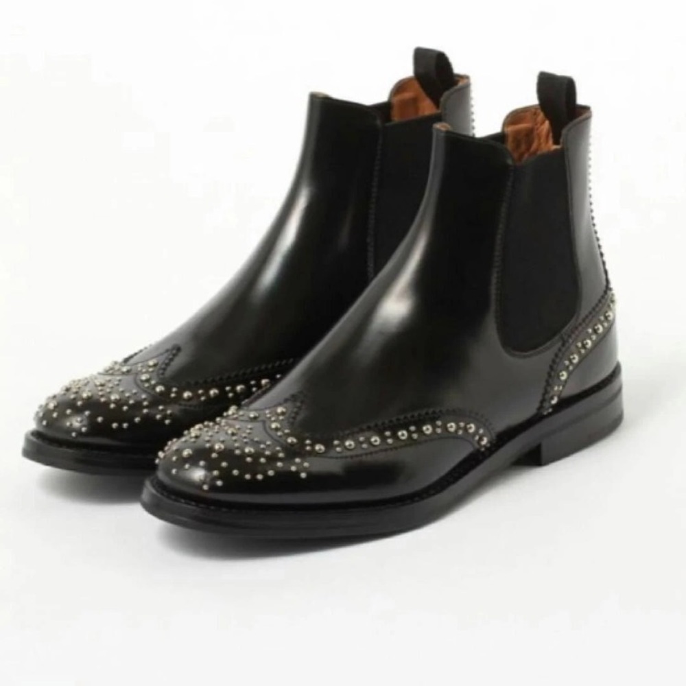 Like new CHURCH'S Ketsby Studded Leather Chelsea Boots